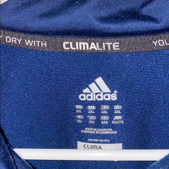 Adidas 2XL Climalite zip track jacket - navy blue - Picture 3 of 5